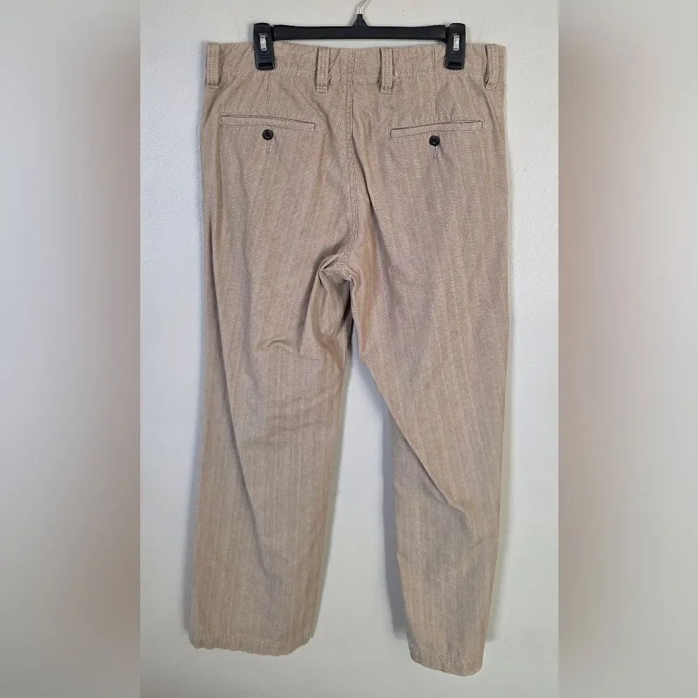 Express Men's Chinos Khaki Flat Front Casual Pants Size 32 x 32